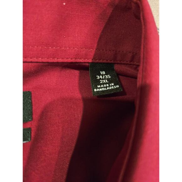 NWT Van Heusen Cranberry Men's Dress Shirt Fitted Wrinkle Free Size 2XL - Picture 4 of 5